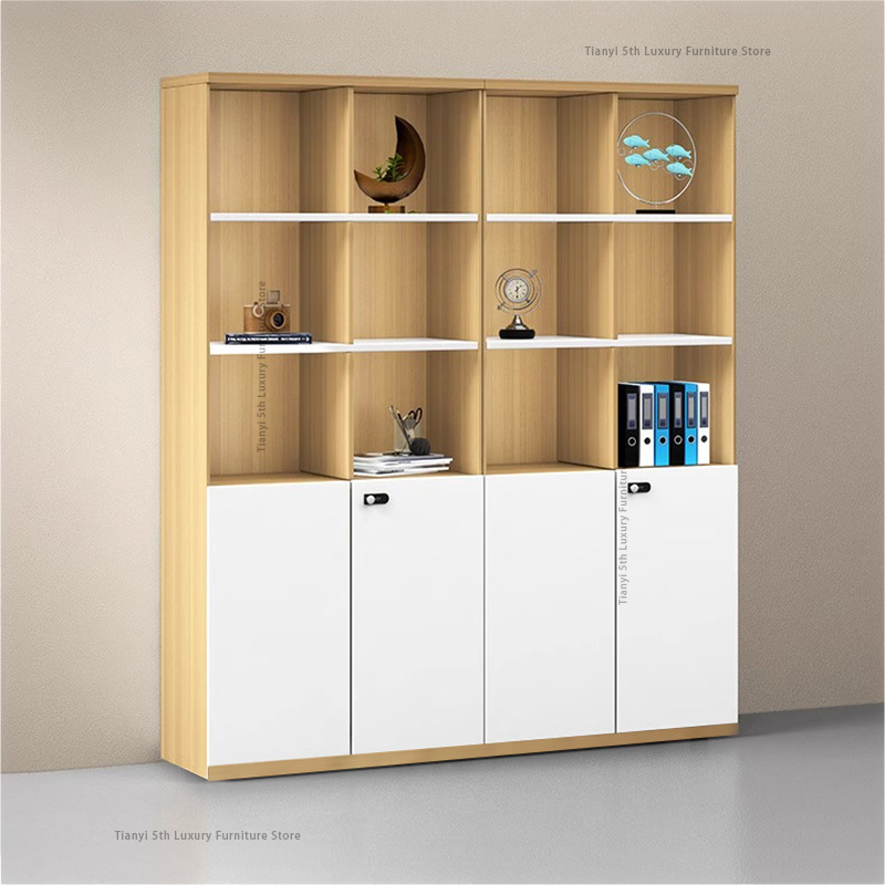Home Office Background - Nowoczesna Szafka Biurowa z Litego Drewna,