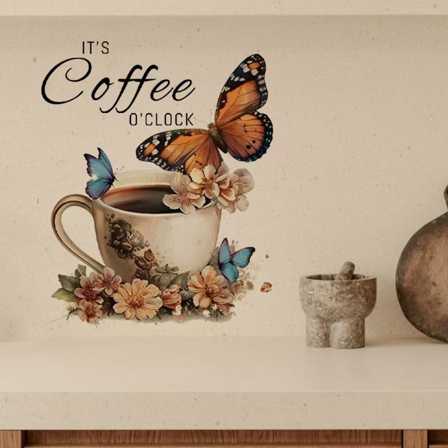 Home Office Background - Naklejki kreatywne z PVC IT's Coffee