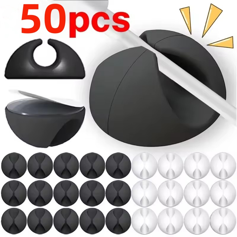 Home Office Organization - 5/50 szt. Klipsy do kabli, organizer,