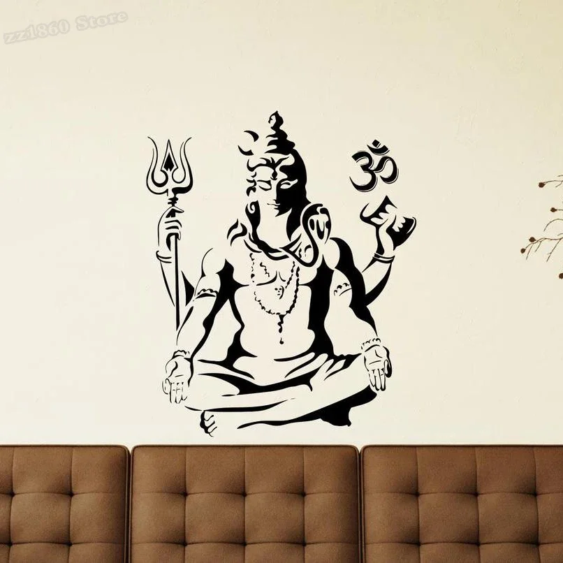 Home Office Yoga Room - Shiva Naklejka ścienna Lord Shiva Ohm