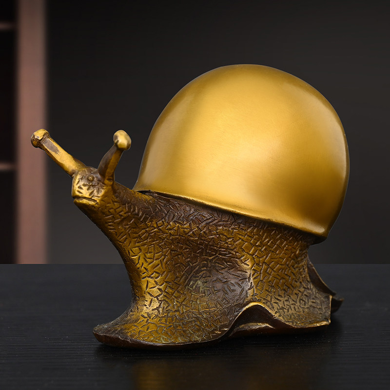 Home Office Desks - Kreatywna mosiężna figurka ślimaka Feng Shui