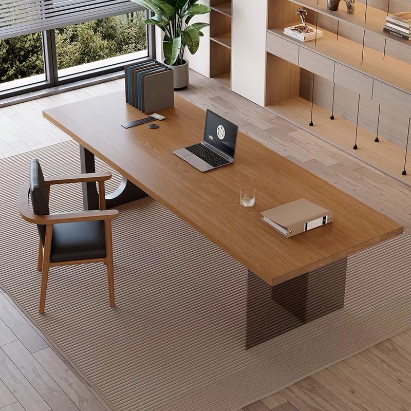 Home Office Desks - Włoskie Akrylowe Pływające Drewniane Biurko do
