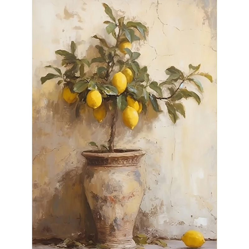 Home Office Gif - Plakat na płótnie Retro Lemon Garden