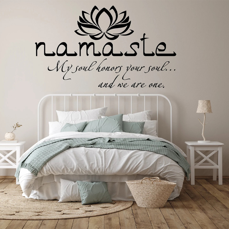 Namaste cytaty naklejki ścienn – Home Office Yoga Room recenzja i cena