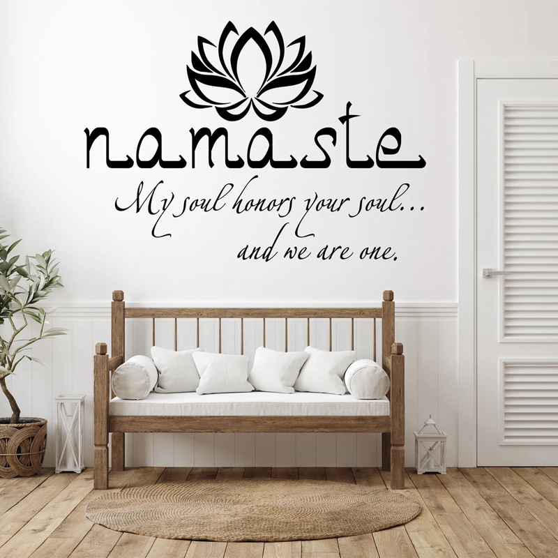 Namaste cytaty naklejki ścienn – Home Office Yoga Room recenzja i cena