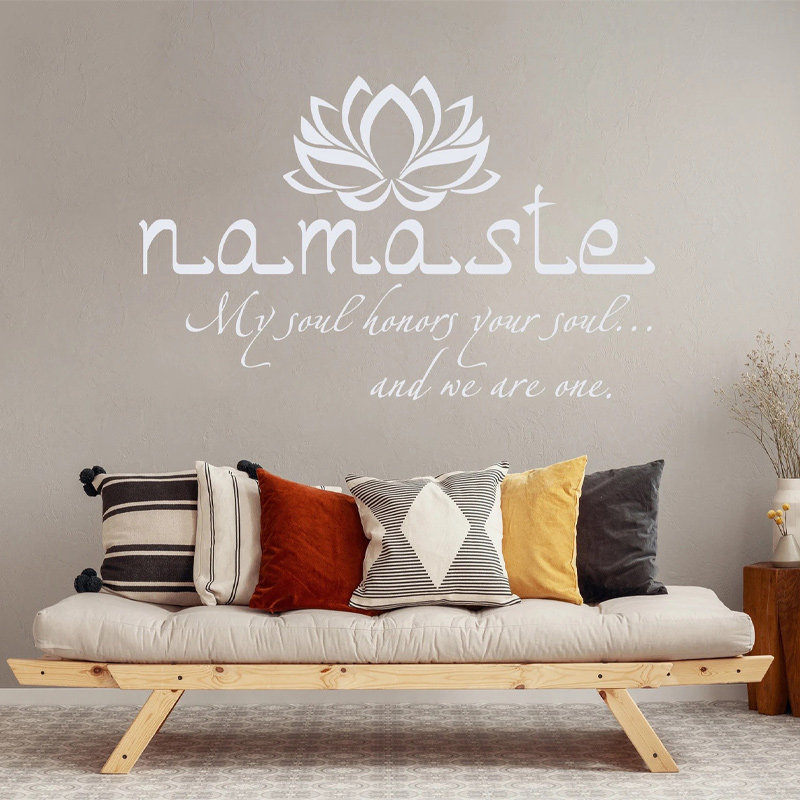 Namaste cytaty naklejki ścienn – Home Office Yoga Room recenzja i cena