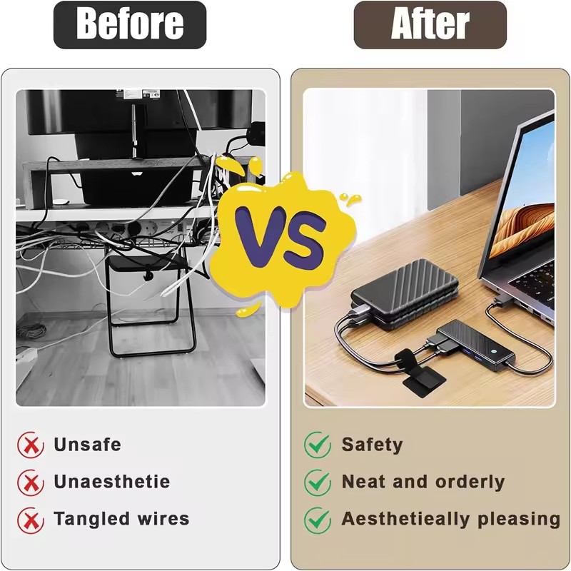 Samoprzylepne uchwyty na kable – Home Office Organization recenzja i cena